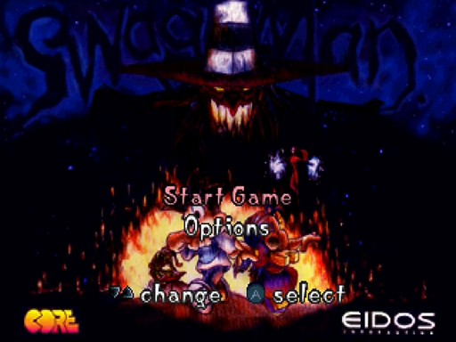 Swagman title screen for Sega Saturn